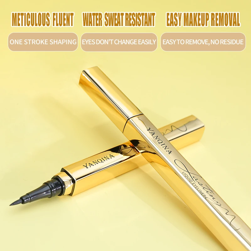 1 قطع العلامة التجارية الجديدة النساء الأسود الكحل السائل طويلة الأمد للماء العين قلم رصاص القلم لطيفة ماكياج أدوات التجميل