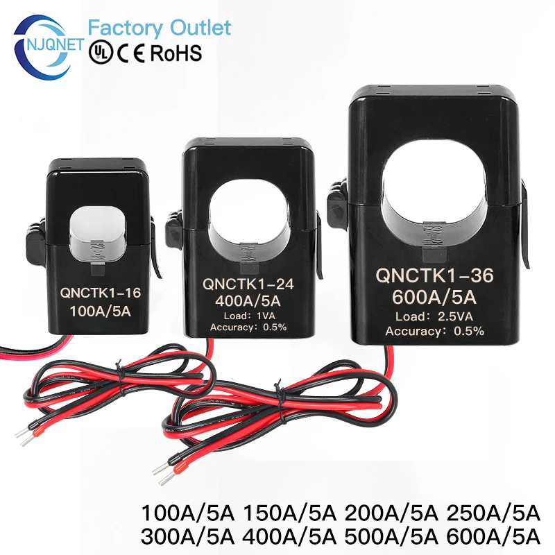 Split Core Current Transformer 50A 5A 100A 150/5 200A QNCTK1-16 Open Type Current Transformer Split Core CT Clamp