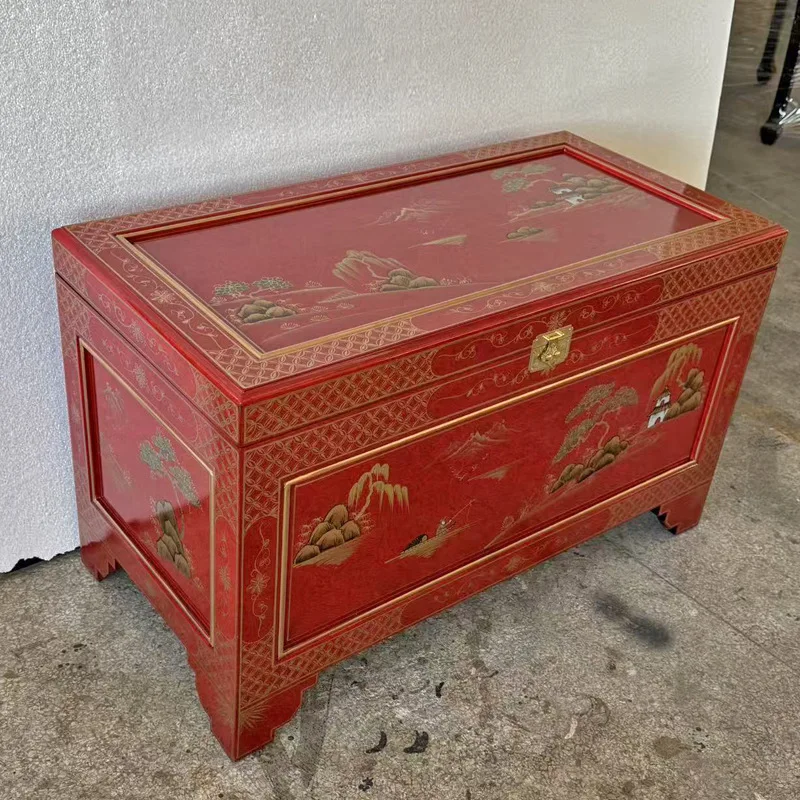 Beautiful bay window, locker, hand-painted furniture, flip-top wardrobe, retro and old French tool storage cabinet