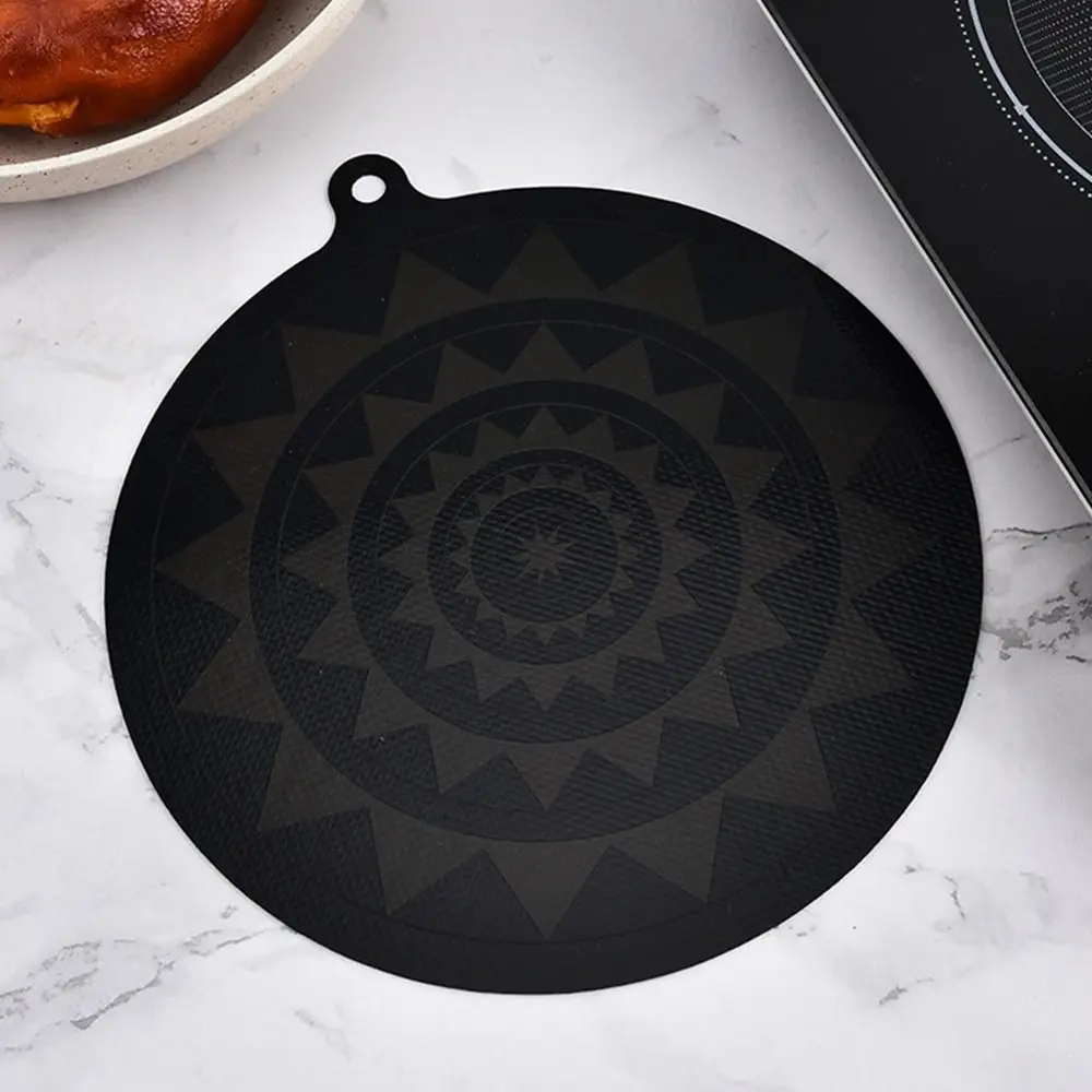 Black Induction Hob Protector Mat Silicone High Temperature Resistance Induction Cooker Pad Oil Prevention Anti Slip