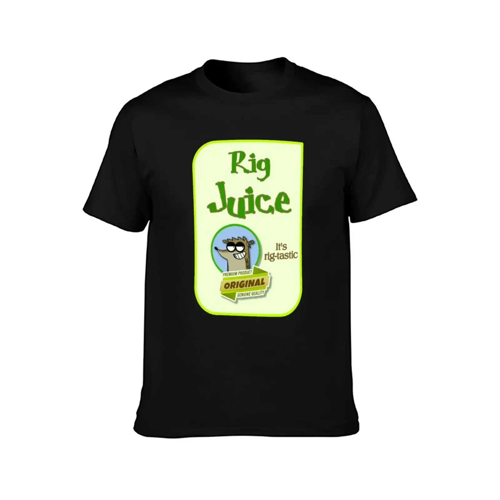 Rig Juice Brand Label Funny Rigby Creation T-Shirt graphic tee shirt anime tshirt mens cotton t shirts