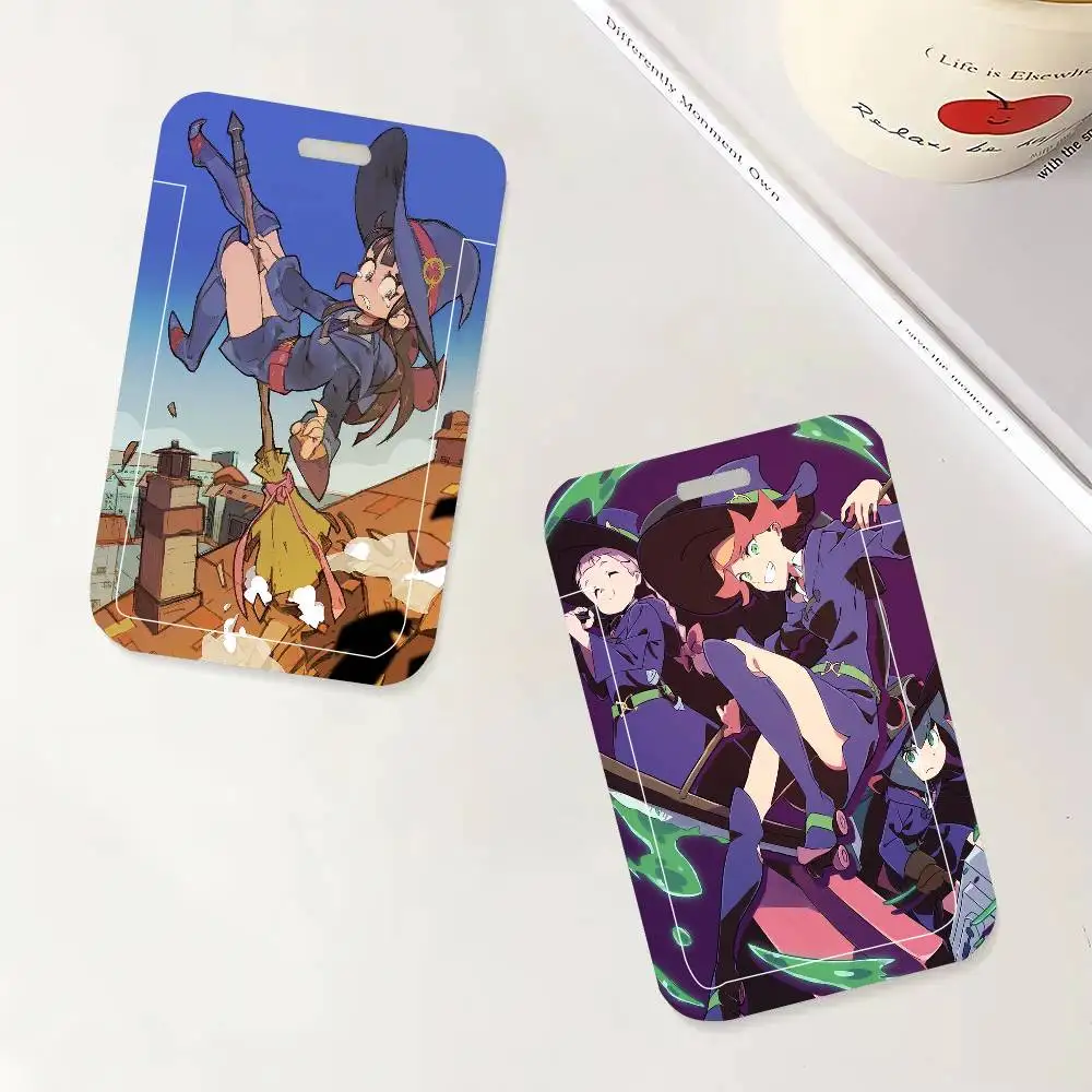 Little Witch Academia Animated Movie Black Lanyard Card Holders Student Meal Cards And Campus Ids School