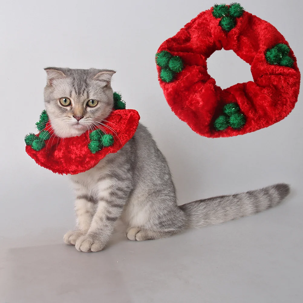 

Red Christmas Cat Collar Elastic Stretch Adjustable Fit for Small Dogs Cats Holiday Costume Accessory Cat Collars