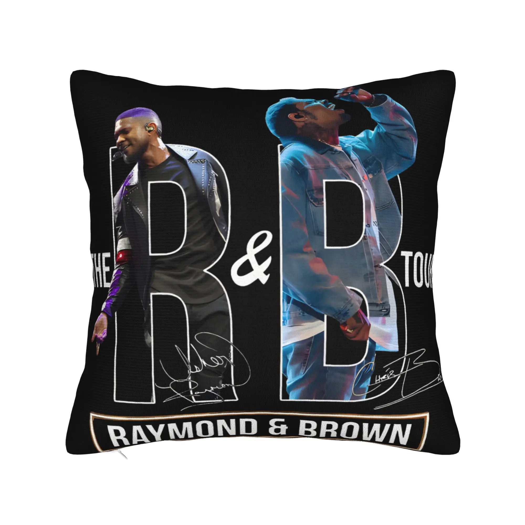 Pillow Case Chris Brown And Usher The Rb Tour Square  Raymond And Brown Pillow Cover For Wedding Party Home Decor Pillowcases