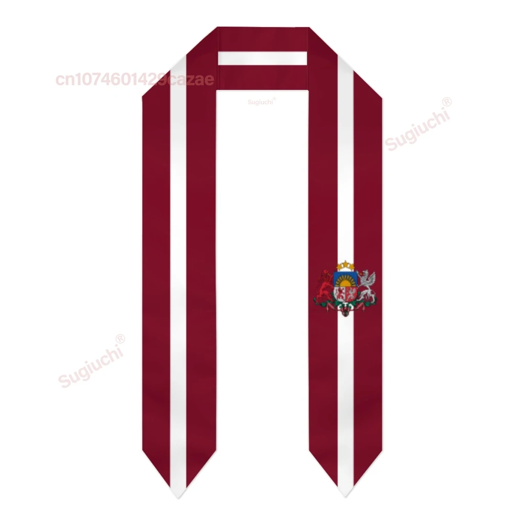 Latvia Flag Thick Graduation Sash Stole Scarf Double Sided Honor Stole For Graduation Students Class Of 2025