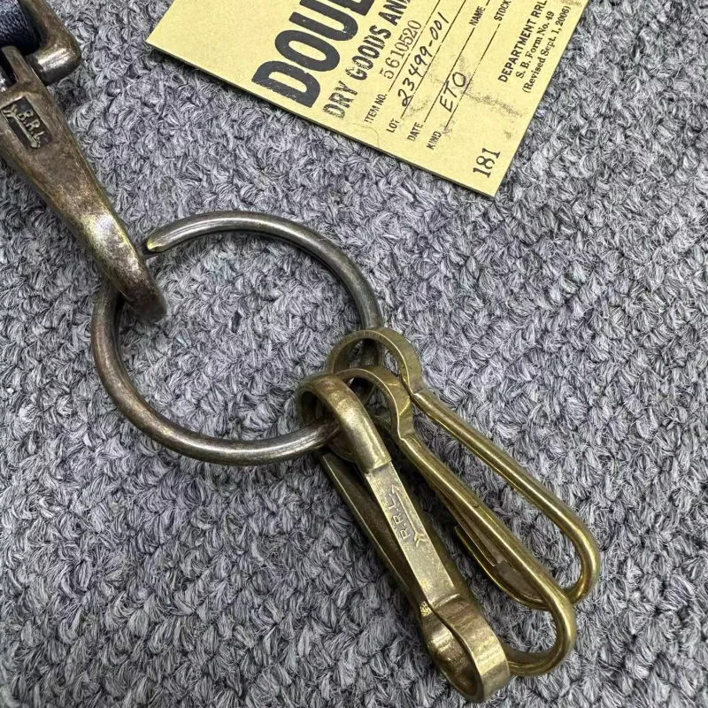 Handheld Italian Yellow Cattle Translucent Tree Cream Leather Pure Copper Hardware Keychain