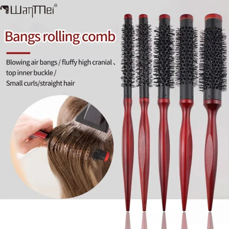 Professional Round Vent Hair Brush Hair Blow Drying Smoothing Curling Brush Anti-Static Nylon Bristles Salon Styling Accessories