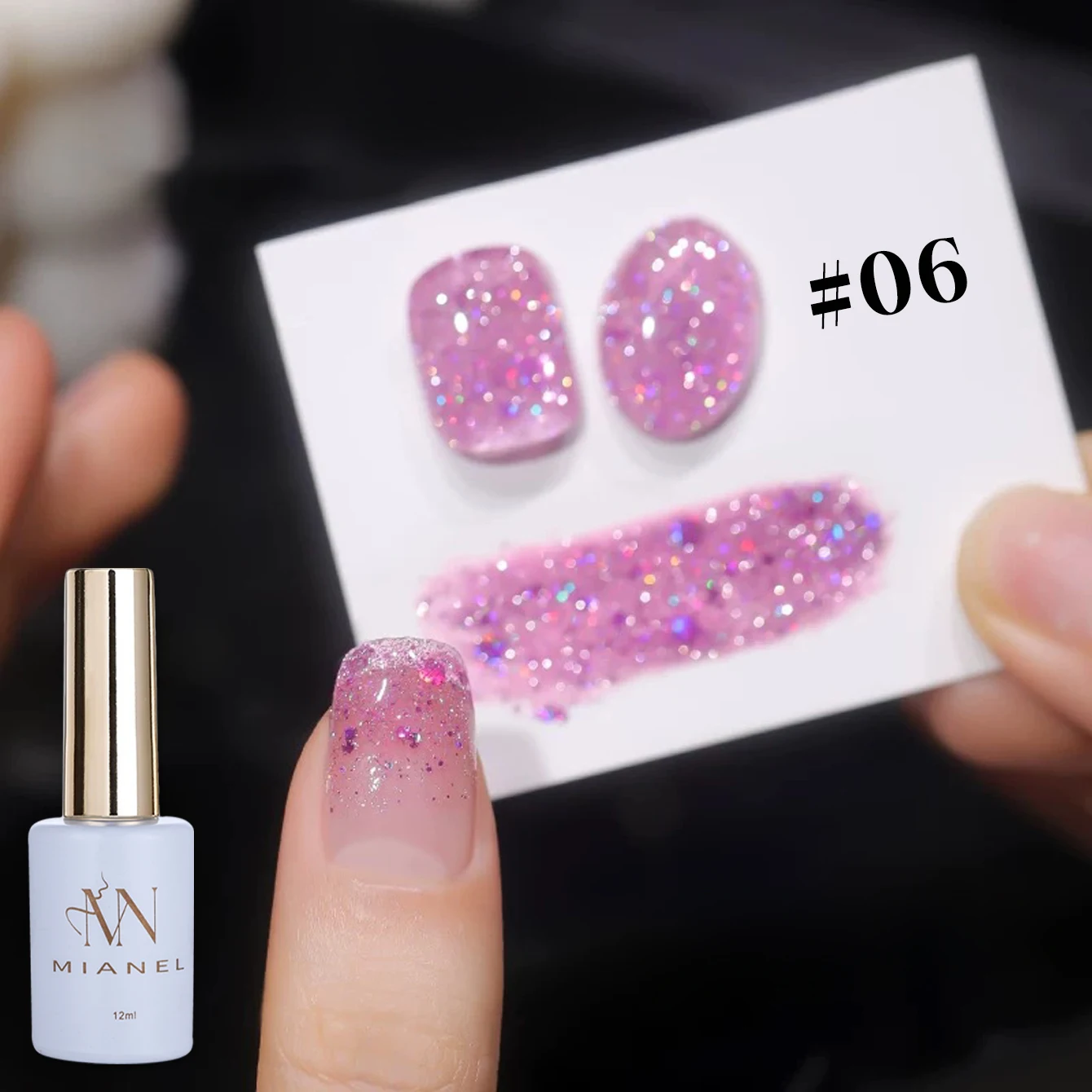 MIANEL 12 ml Sommernägel Wishing Star Burst Glitzer-Gel-Nagellack 2025 Whitening Beliebte feine glitzernde gebrochene Diamantnägel