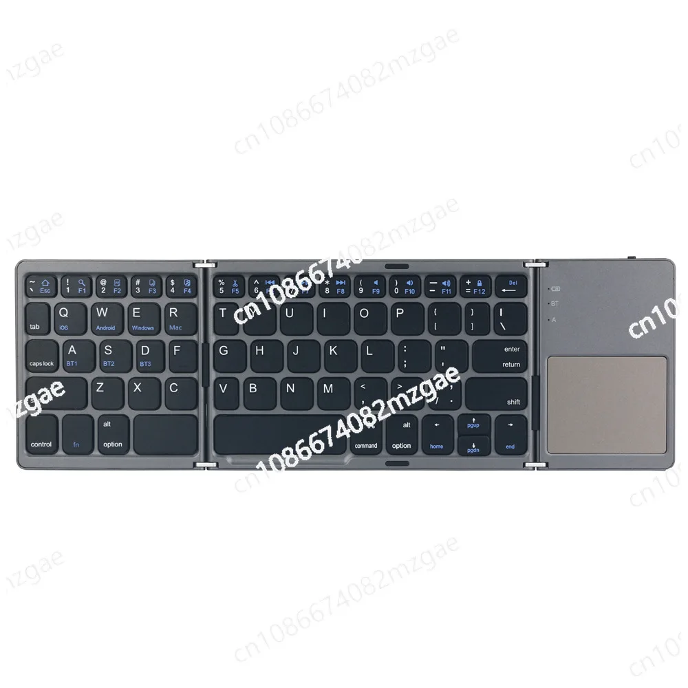 

Portable ultra-thin wireless mini triple folding bluetooth keyboard B033 mobile phone tablet office universal with touchpad