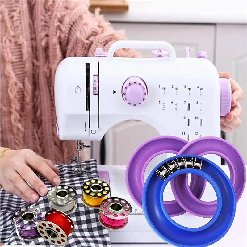 2026 + 8PCS Silicone Bobbin Ring Savers Round Bobbin Ring Holders for Metal and Sewing Tool Storage Ring Organizers