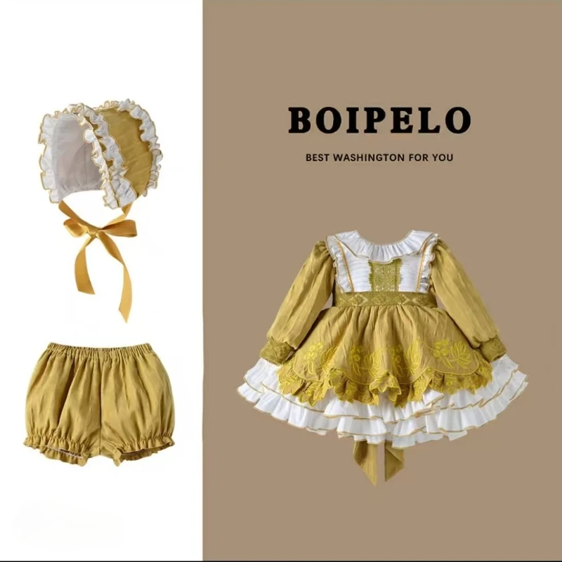 Girls Party Wedding Dress Handmade Dress Flower Girls Costume Lolita Bridesmaid Dress Kids Sweet Boutique Quality Clothes