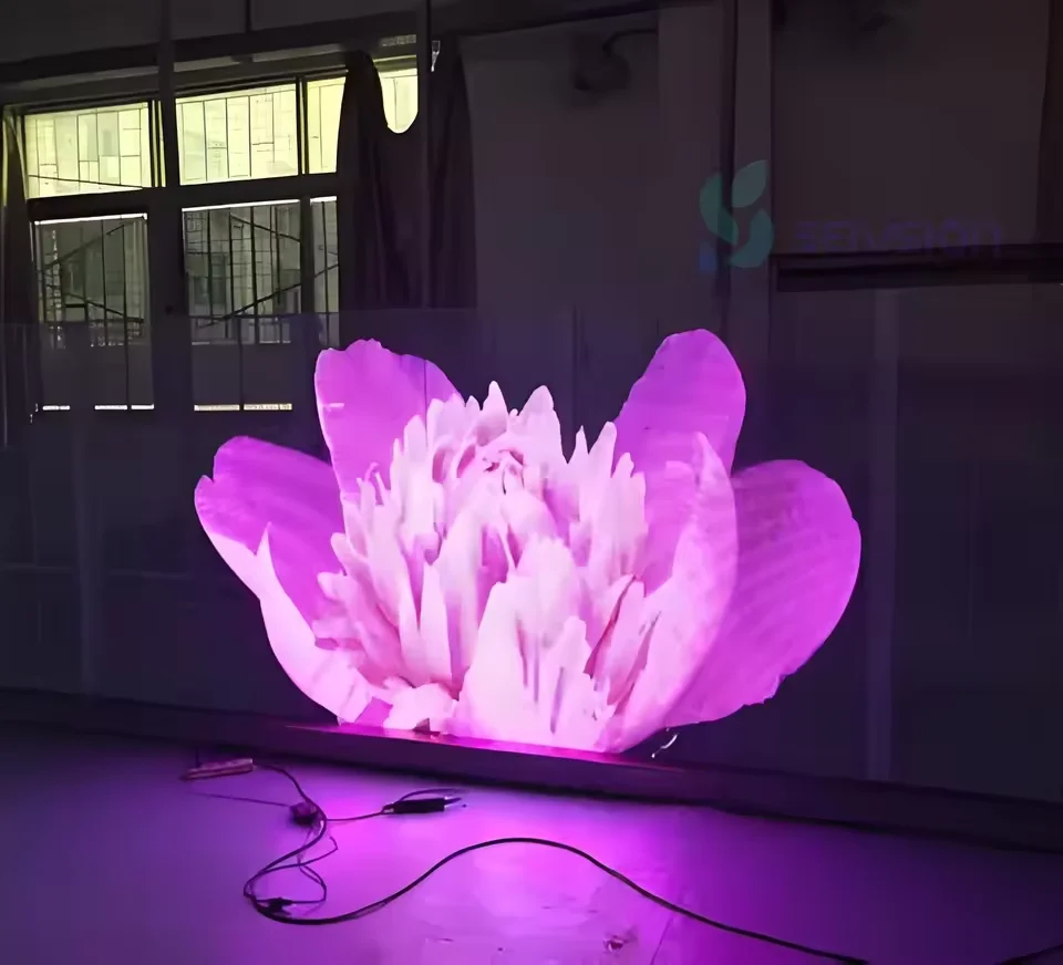 High-End Outdoor P5.2  Display Screen with Transparent Crystal Glass Transparent Led Display Screen
