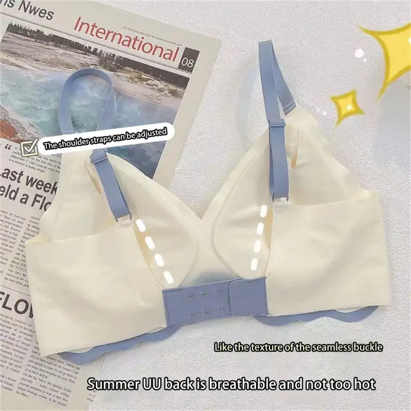 

Thickened Bra Comfortable Lining Comfort Soft No Steel Ring Relieve Shoulder Pressure No Trace Wire-free Bra Not Empty Cup Fit