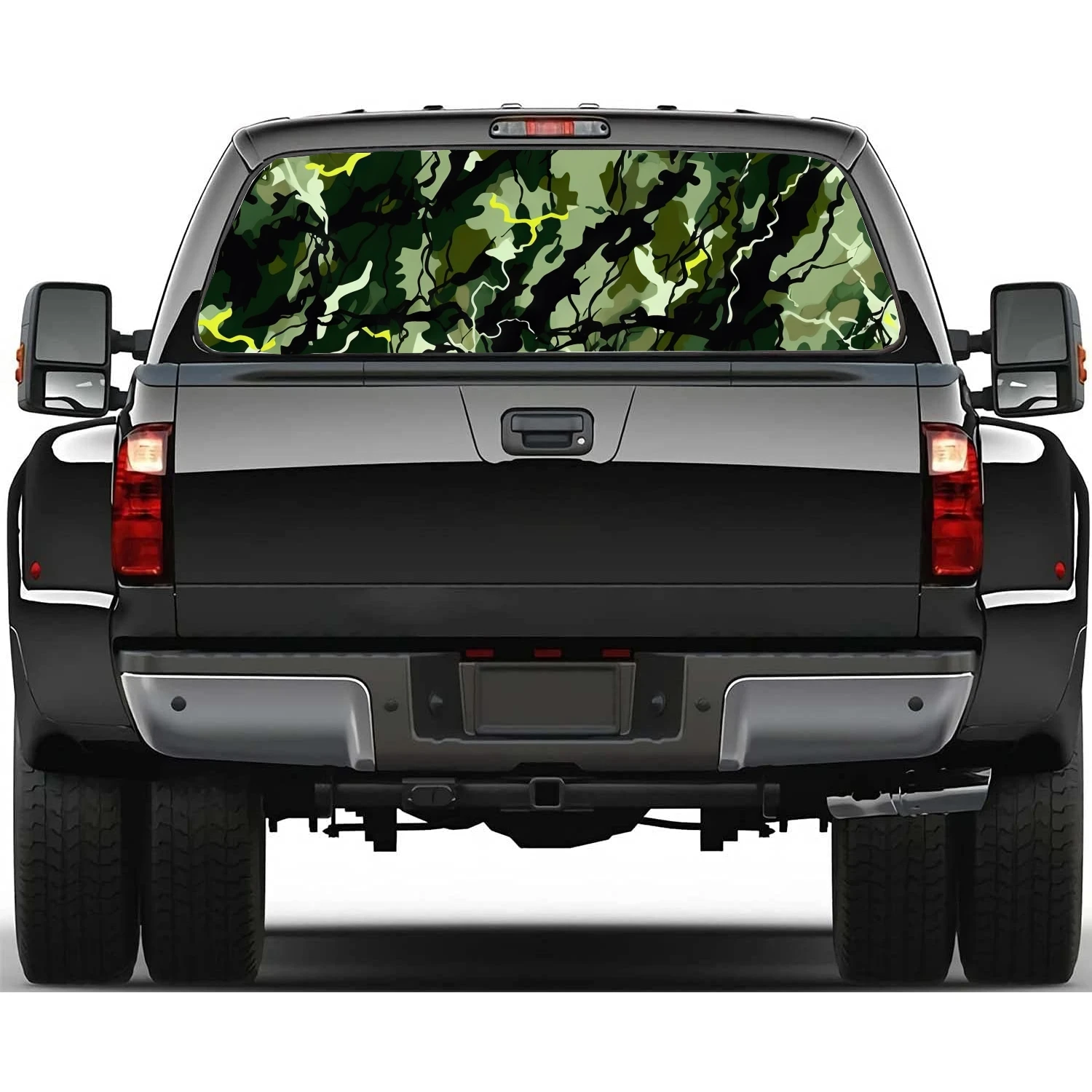 3D Real Tree Camouflage Rear Window Decal Fit Pickup,Truck,Car Universal See Through Perforated Back Windows Vinyl Sticker