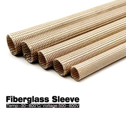 800Deg.C Multi Size Fiberglass Tube HTG Cable Sleeve Soft Chemical Fiber Glass Wire Alkali Free Fiber Braided Insulation Against