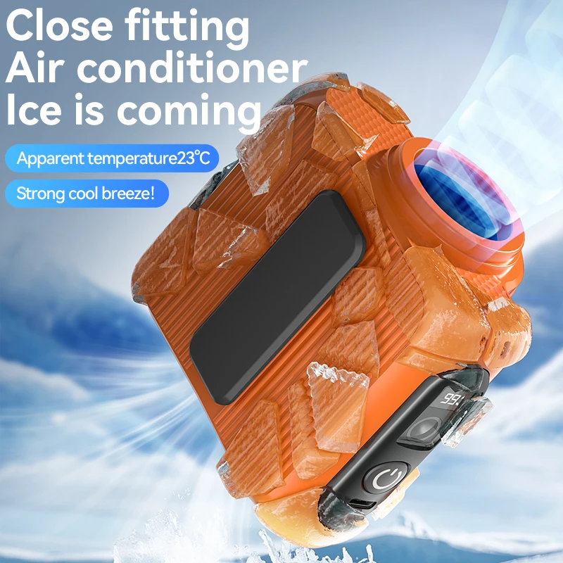 

Портативный поясной вентилятор 100 высокоскоростных USB 5000 мАч внешний аккумулятор для наружной строительной площадки мини-вентилятор трансграничный спортивный крутой вентилятор