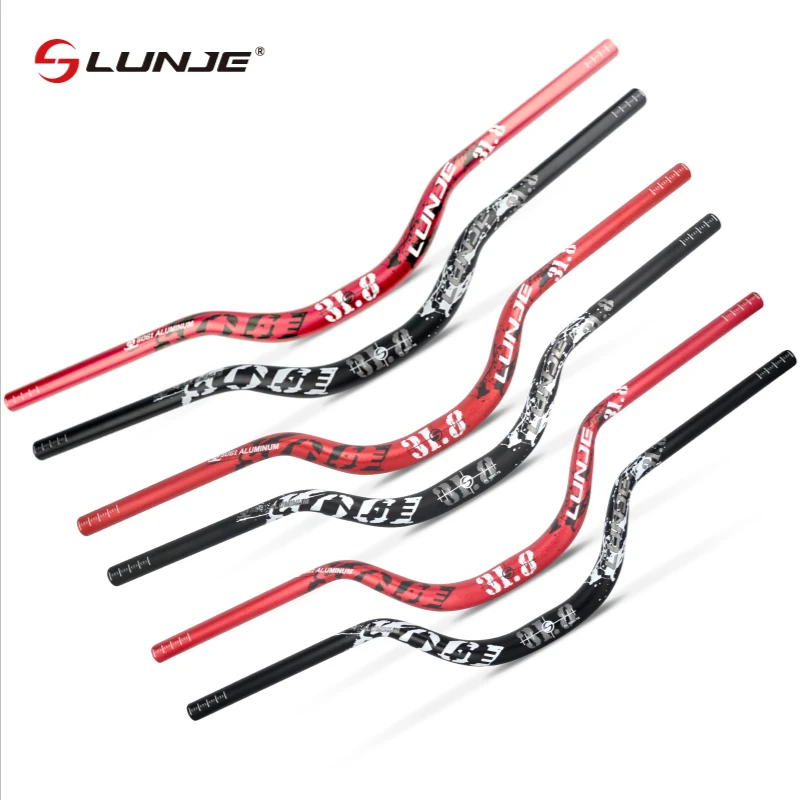 LUNJE MTB Bike Riser Handlebar 31.8x720/780mm Aluminum Swallow HandleBar Rise 90mm Mountain Folding Bicycle Handlebar Bike Parts