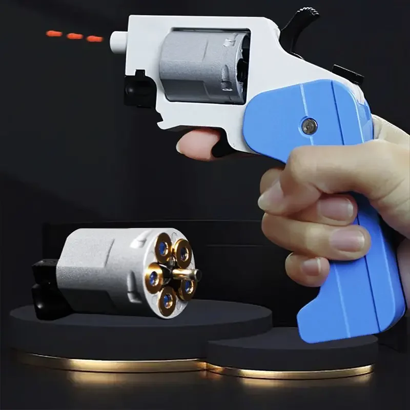 Revolver Gun Pistol Phantom Deformation Folding Soft Bullet Gun Metal Blaster Model For Adults Collection Boys Birthday Gift