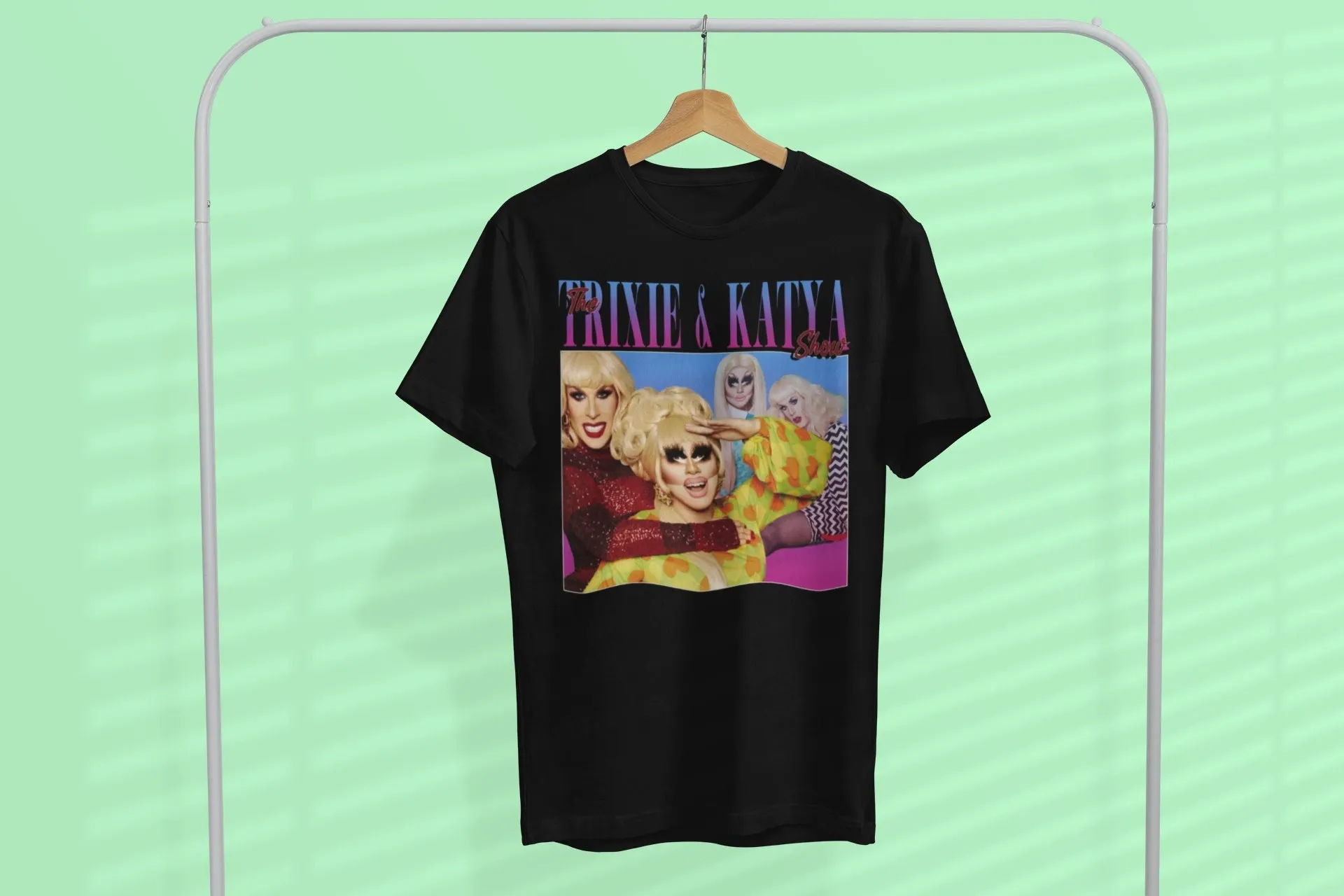 Trixie Katya TV Show T Shirt and Mattel SweaT Zamo Vintage Primary Color