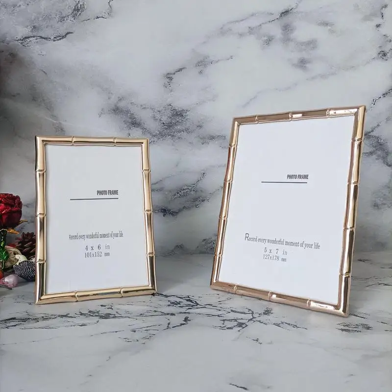 Golden Metal Photo Frame Stand Photo Frame Desktop Pendulum Decorative Frame Wall Decoration room photo decoration frame