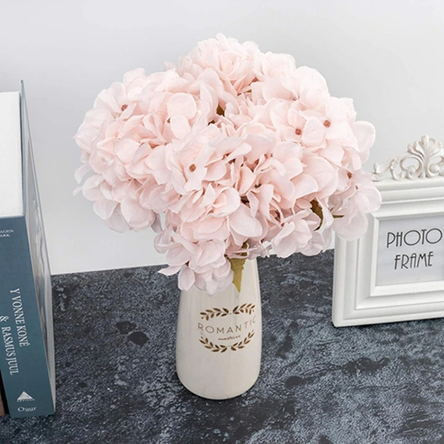 

1pc Artificial Flowers European Silk Hydrangea Vases Home Table Arrangement Decorative Prop Wedding Plants Garden Festive Wreath