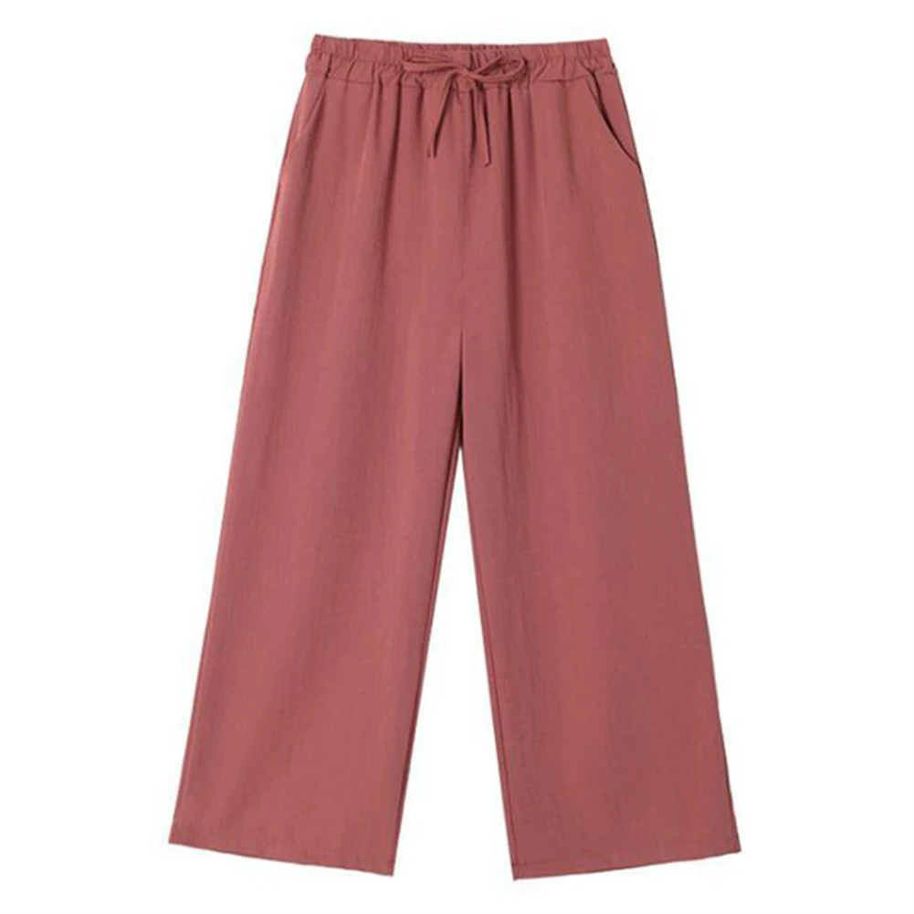 Pantaloni casual alla moda Pantaloni a vita alta Lunghezza abbigliamento regolare Pantaloni leggermente elasticizzati Pantaloni tinta unita Gita casual