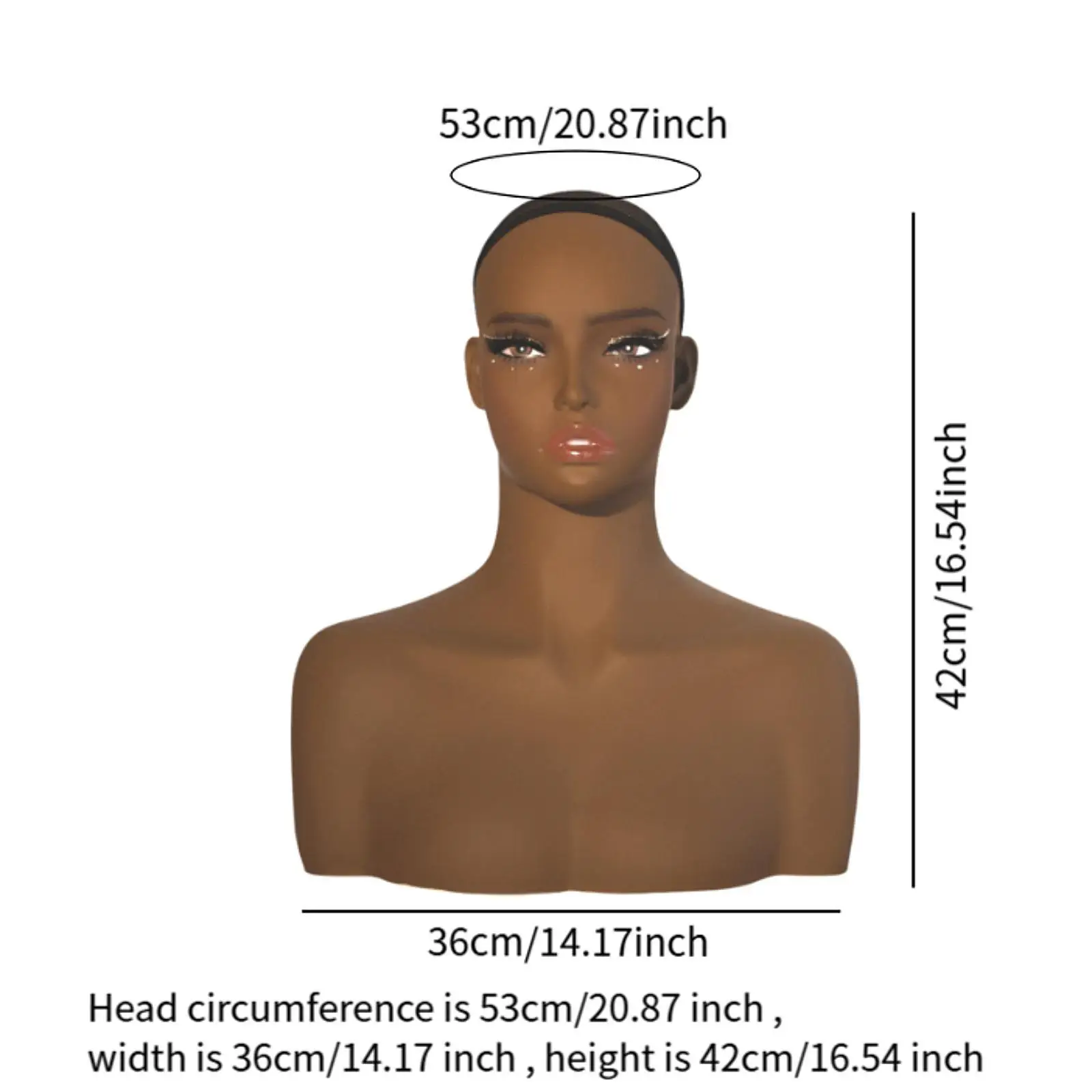 Testa di manichino femminile realistica con accessori di bellezza per il trucco Porta parrucca Modello di visualizzazione per parrucca Busto di testa di manichino per gioielli per parrucca