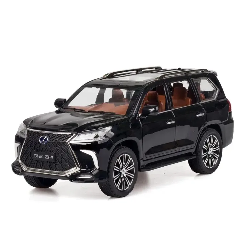 1/24 Lexus LX570 SUV Sport Diecast Toy Car Model pojazdu Pull Back Sound & Light Door Openable Collection Prezent dla dzieci i młodzieży