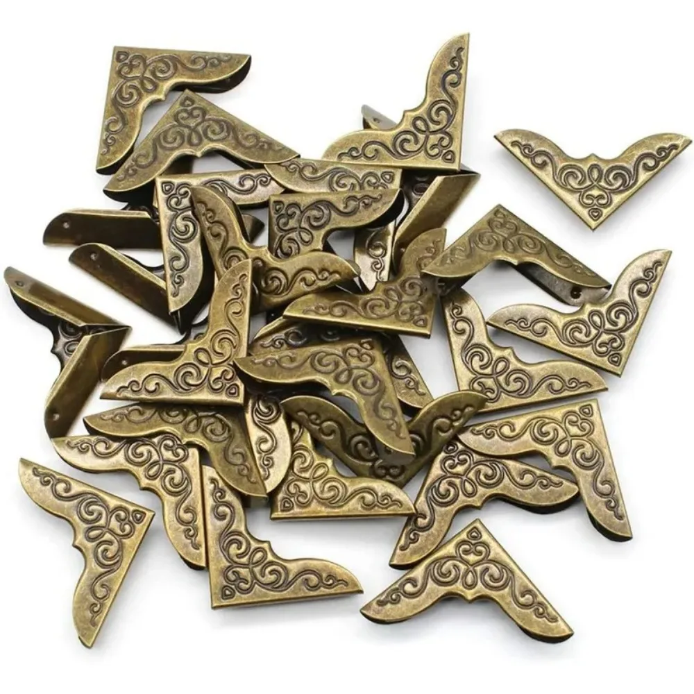 For 36 Pcs Vintage Bronze Book Corner Protectors 30 x 30 mm Corner for Folders Book Scrapbooking Menus Albums File Decoration