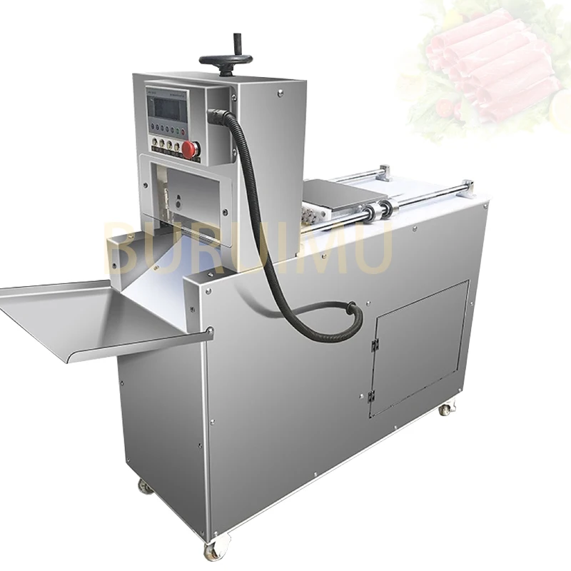 

Meat Cutter Slicer Automatic CNC Double Cut Lamb Roll Machine Electric Beef Mutton Cutting and Rolling Machine 2200W