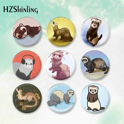 2023 New Cartoon Animal Ferrets Button Badge Brooch For Clothes Backpack Decoration Pin Jewelry