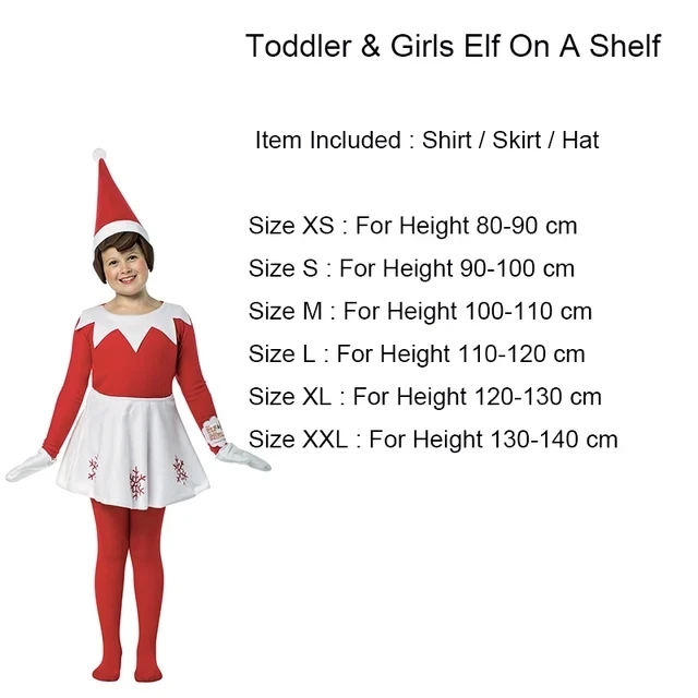 Adult Children Family Christmas Costume Kids Red Elf Cosplay Suit Parent-Child Lovely New Year Party Cosplay Outfits