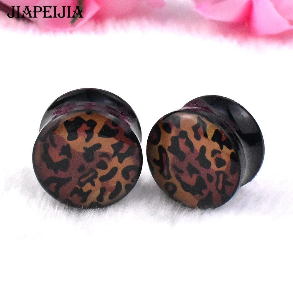 6-34mm Sexy Leopard Ear Tunnels Plugs and Gauges Acrylic Ear Expander Studs Stretching Body Piercing Jewelry