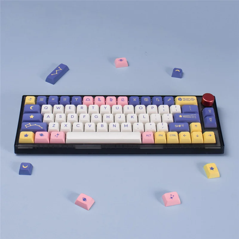 134 Keys Astrology PBT Sublimation Keycaps XDA Profile MX Switch Anime Cute Keycap for DIY Mechanical Gaming Keyboard Custom Set