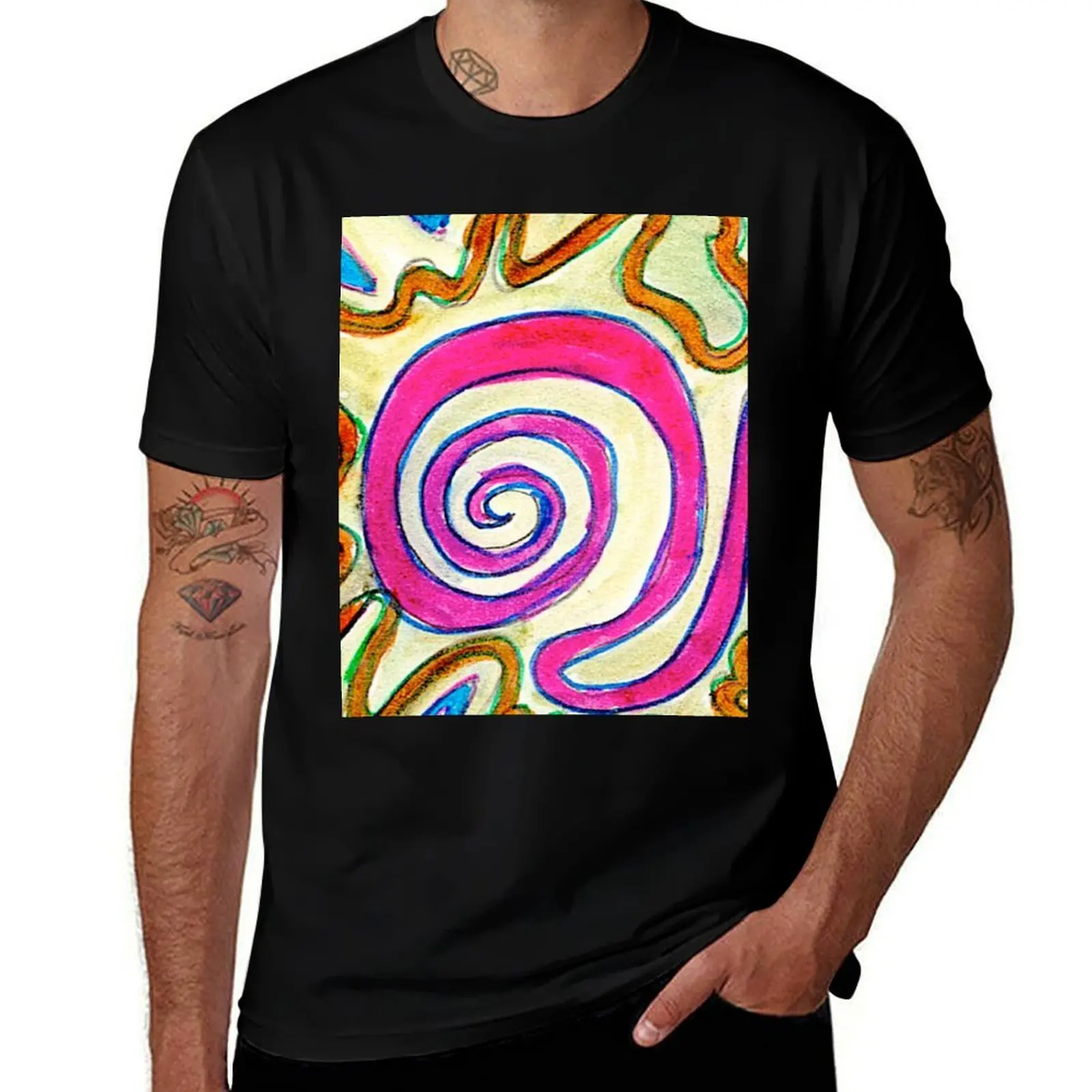 

Abstract Swirl T-Shirt funny meme t-shirts anime stuff Anime t-shirt men tshirt