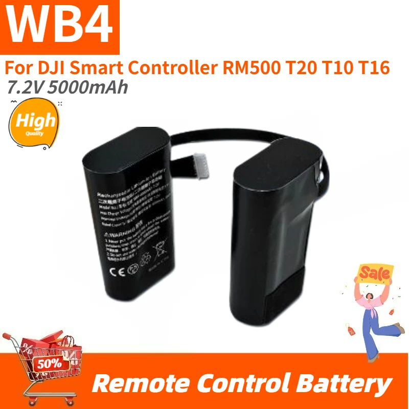 WB4 High Quality Remote Control Battery 7.2V 5000mAh for DJI Smart Controller RM500 T20 T10 T16 Brand New Replacement Battery