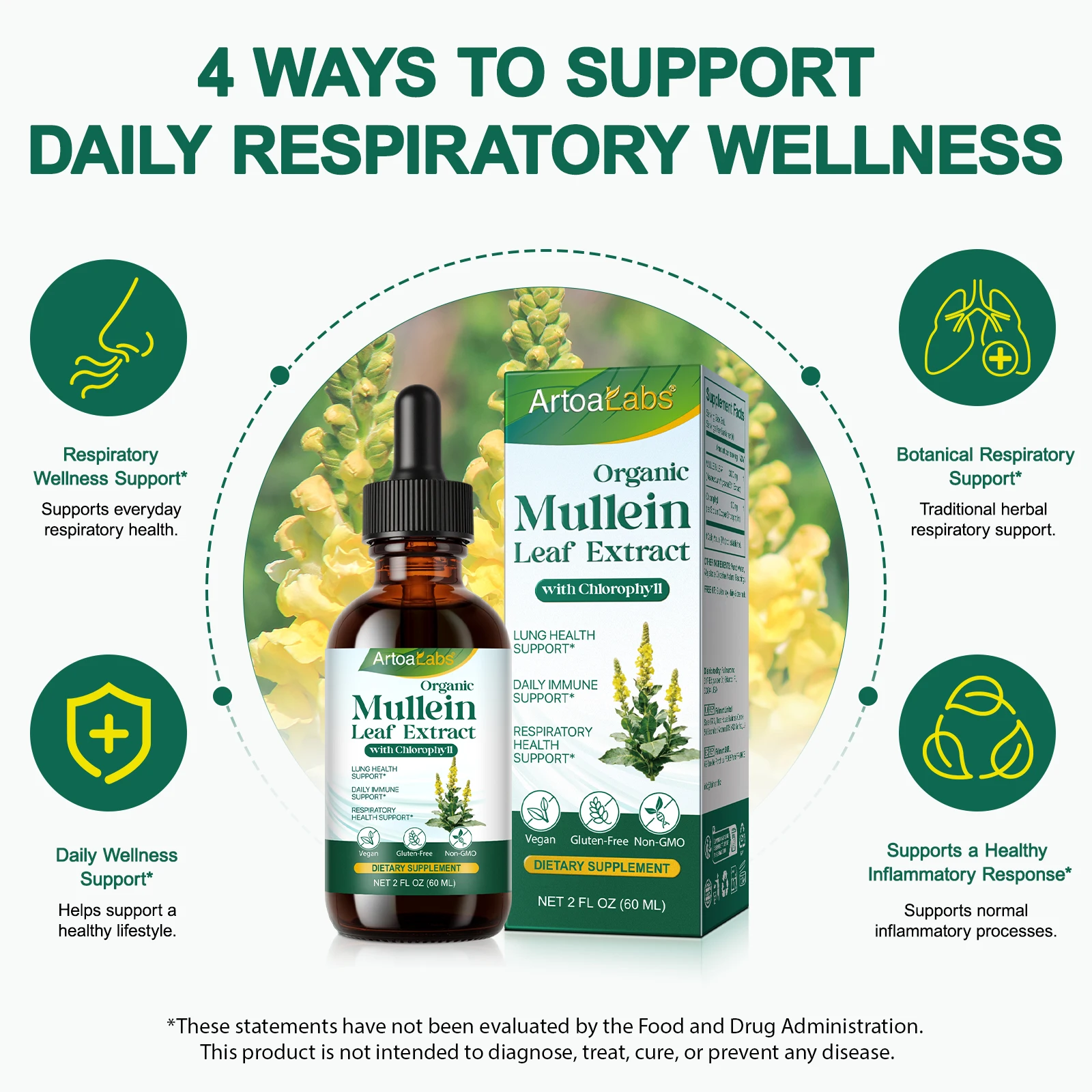 Mullein Leaf Extract with Chlo - Herbal Wellness In ulasan dan harga
