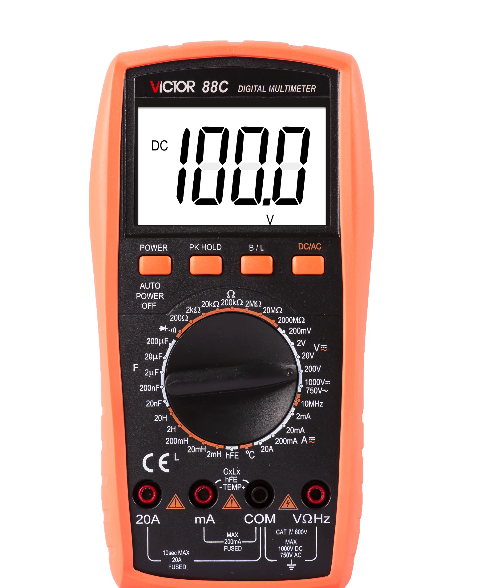 

VICTOR 88C 3 1/2 1999 Counts Smart Digital Multimeter With True RMS LCD Screen 28mm Unit Sign/backlight and Overload protection