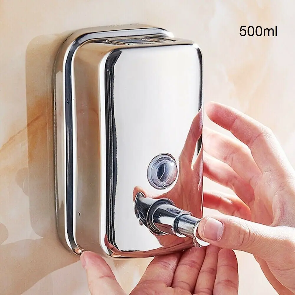 

New Stainless Steel Soap Dispenser Leakproof Design Refillable Manual Soap Dispenser Wall-mounted Handwash Dispenser Washroom