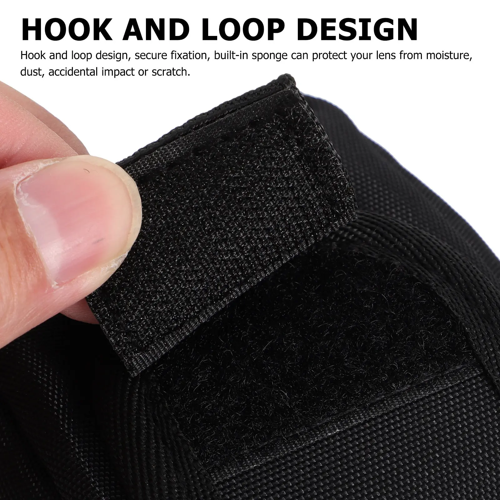 

Waterproof Camera Lens Case Bag Shockproof Dslr Lens Pouch Size L Nylon Zipper Closure Built-in Sponge for Impact Protection