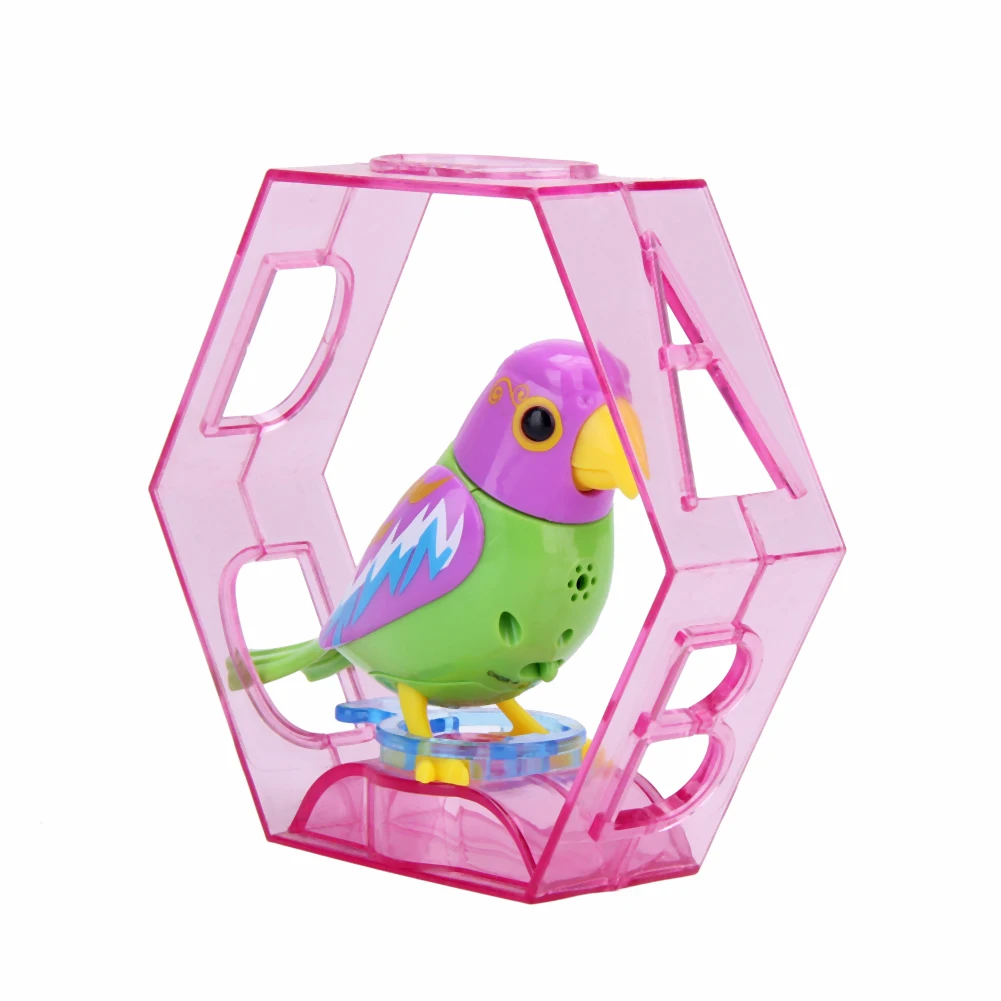 Controle de voz de som de plástico ativar chirping cantando pássaro crianças brinquedo presente controle de voz inteligente telefone móvel para controlar brinquedo
