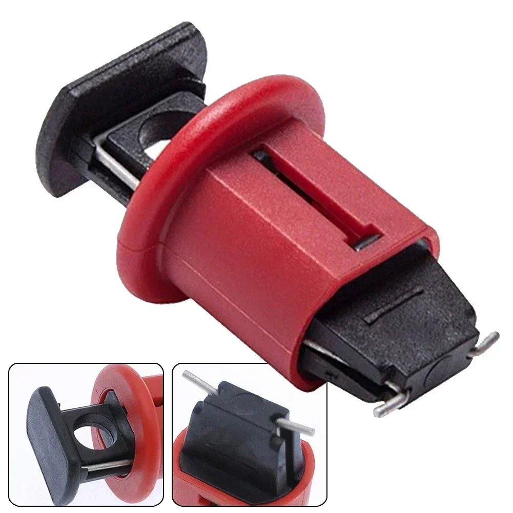 Brand New Breaker Lock MCB Lockout Black+red Breaker Lockout Device Push Pin MCB Circuit Lockout Metal + Nylon