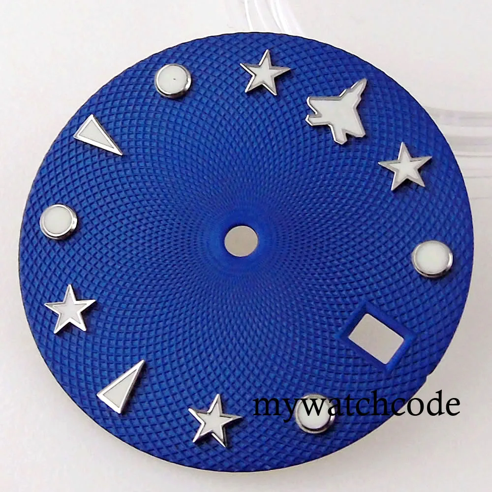 Fit NH35A NH36A Automatic Movement 29mm Blue/Green/Grey/White Luminous Watch Dial Face Snowflake Hands Set Date Window