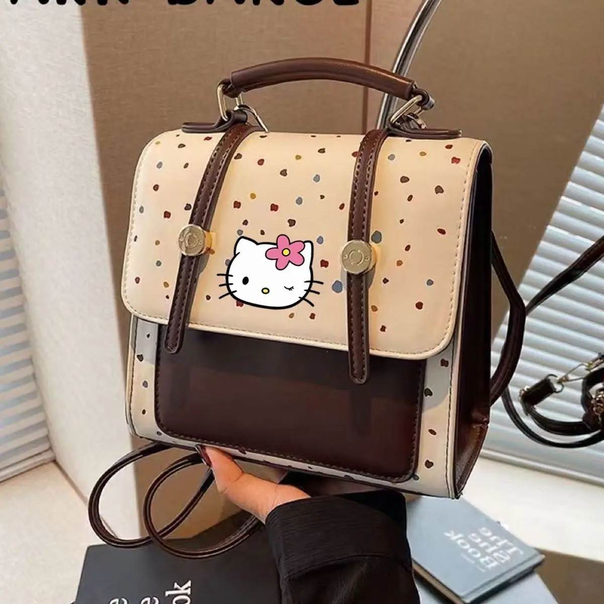 

Sanrio Hello Kitty женская сумка, новая мода, простой нишевый рюкзак в западном стиле с универсальной текстурой, корейская версия, офисная женская сумка