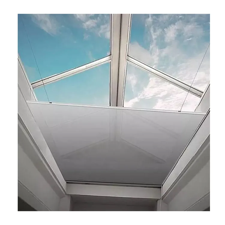 Electric Remote Control Skylight Blinds Automatic Skylight Shades Rechargeable Blackout Blinds Motorized Transparent Roof Blinds