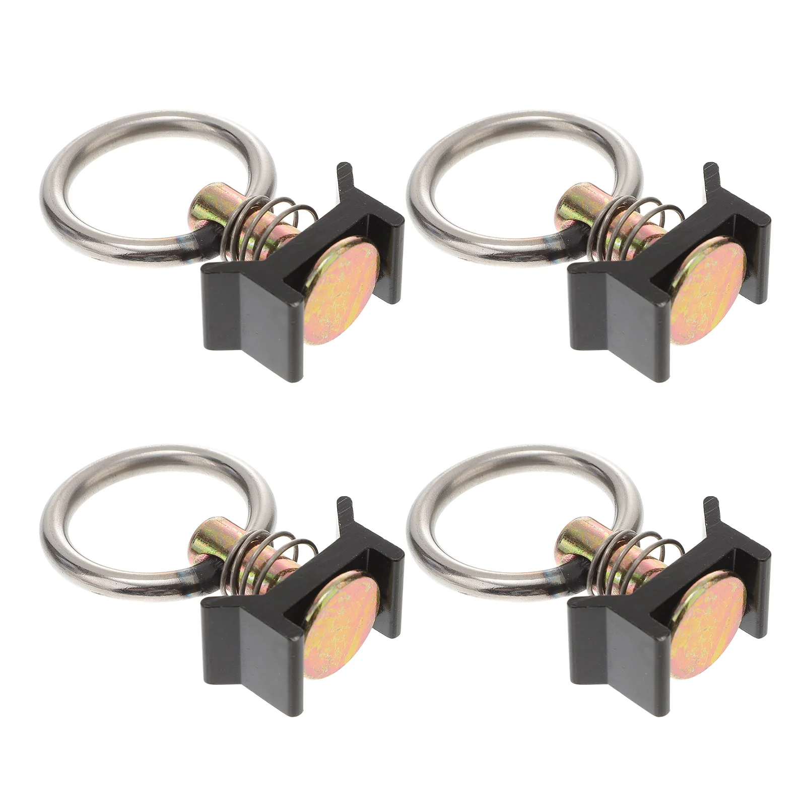 

4 Pcs Single Stud Fitting with Round Ring Track Accessories for Rails Suite Tie Downs Steel