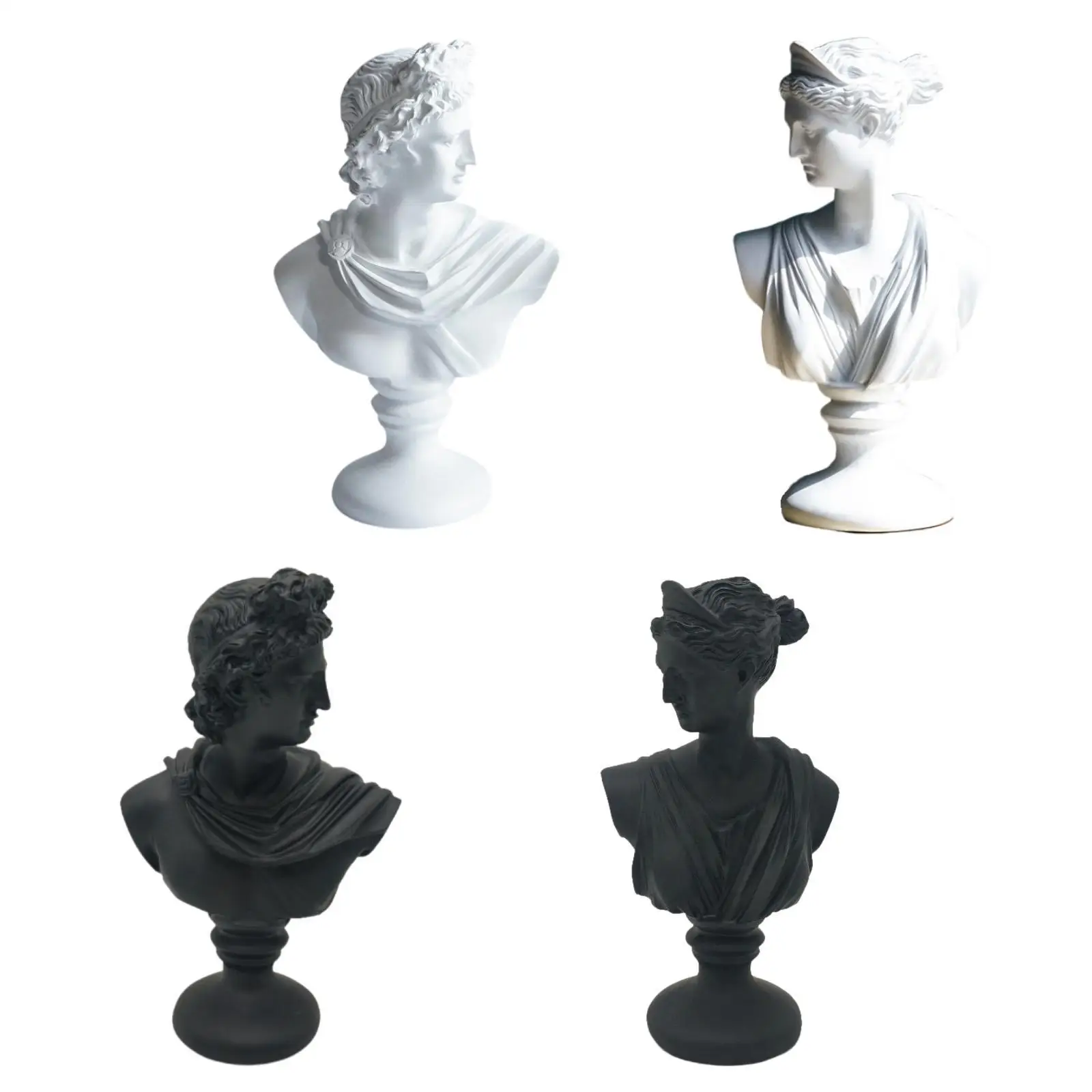 Small Greek God Bust Statue Multifunctional Artistic Lightweight Smooth Surface Realistic for Bookshelf Desktop Decoration