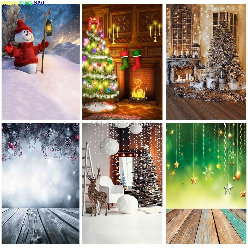 

Christmas Theme Photography Background Snowman Christmas tree Children Portrait Backdrops For Photo Studio Props CXSC -28