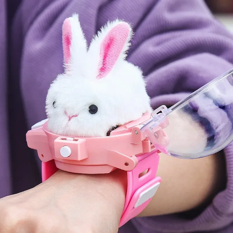 Mini Watch Remote Control Car Flip Storage Alloy Vehicle Plush Animal RC Toy For Kids Birthday Gift