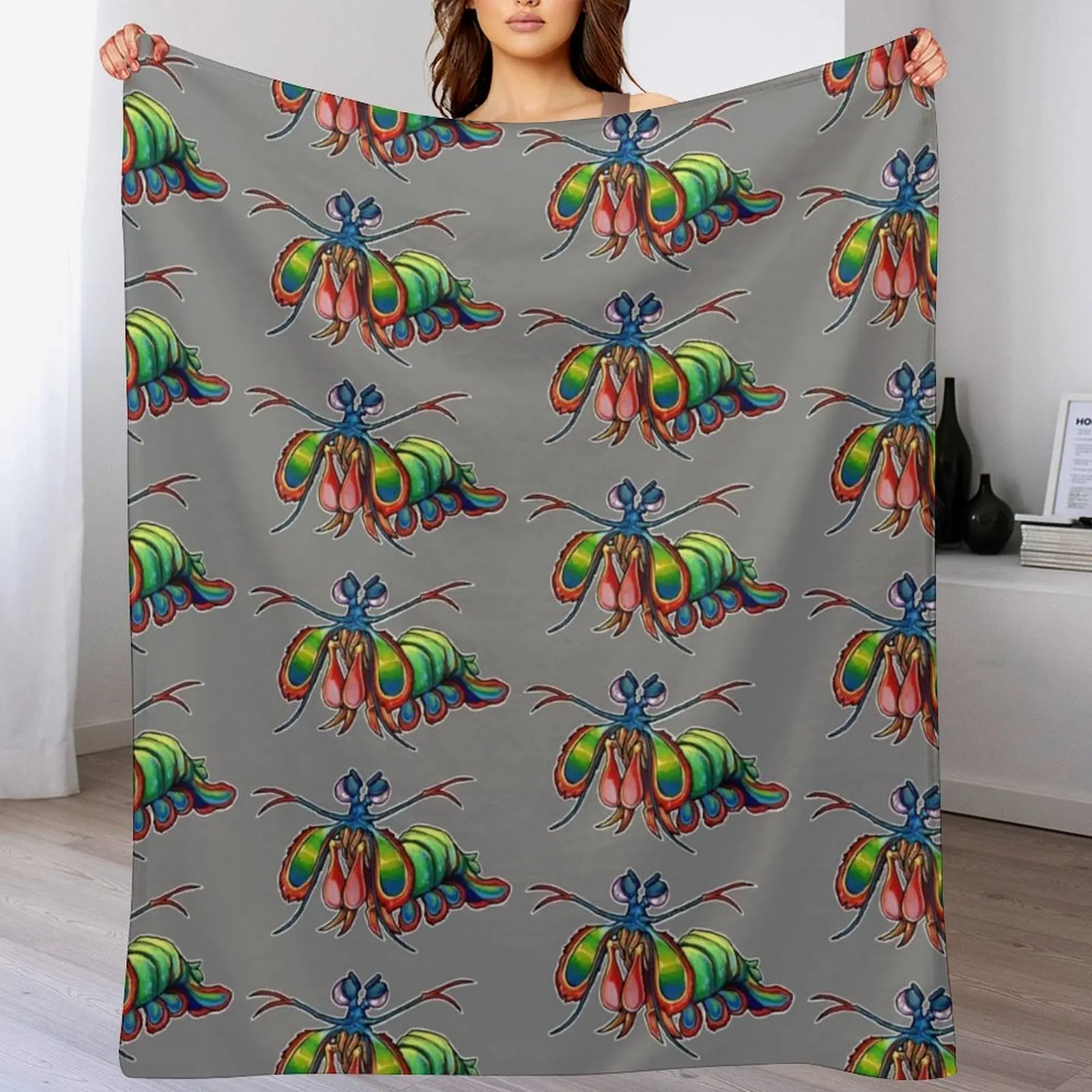 

Mantis shrimp of doom Throw Blanket All Weather Soft Throw Blanket for Sofa